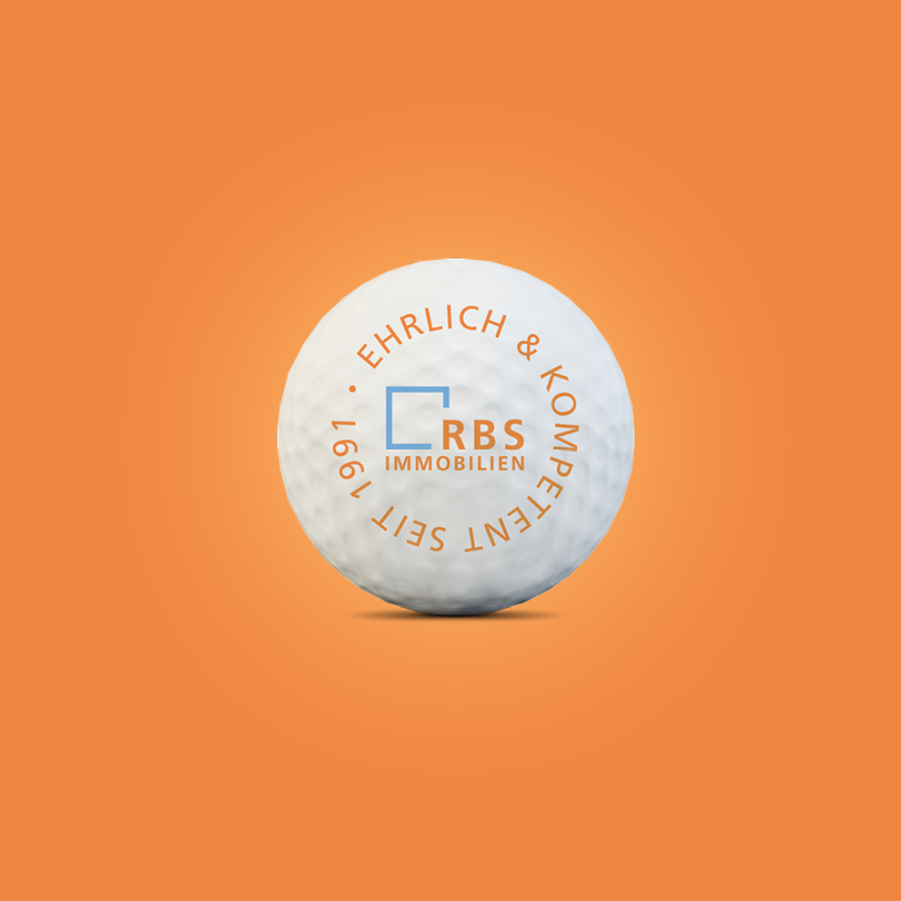 Golfball im RBS Immobilien Branding